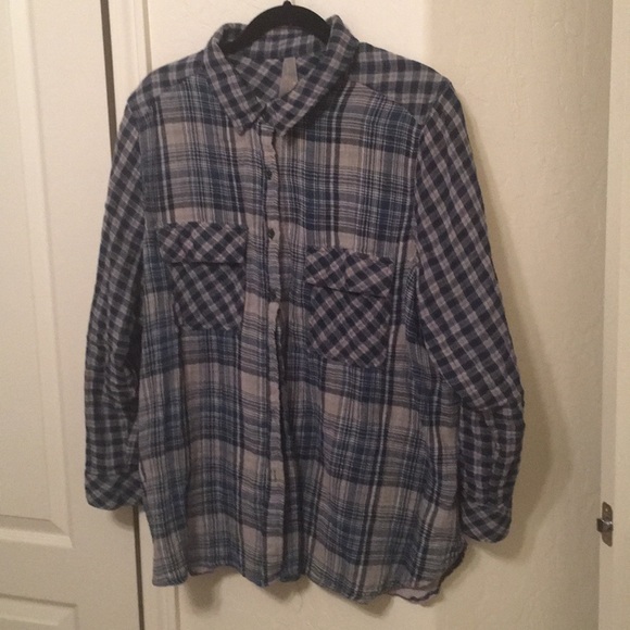 Melissa McCarthy by Seven Denim plaid shirt - Picture 1 of 4